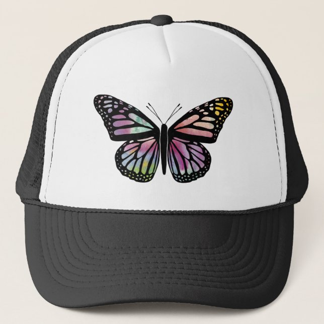 Beautiful Watercolor Butterfly Art Monarch Trucker Hat (Front)