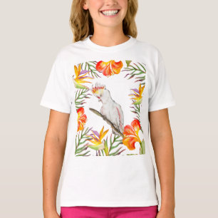 Beautiful watercolor cacatau parrot hand drawing T-Shirt