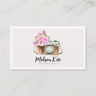 Beautiful Watercolor Camera Business Cards