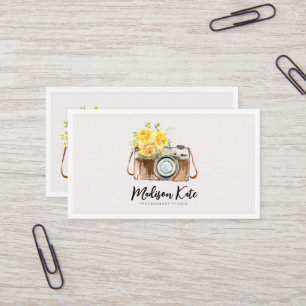 Beautiful Watercolor Camera Business Cards