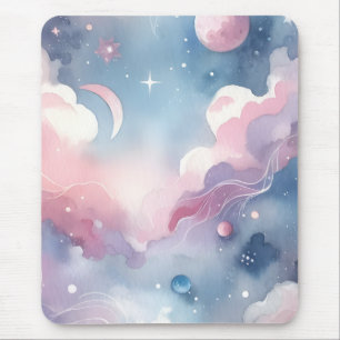 Beautiful Watercolor Celestial Mouse Mat