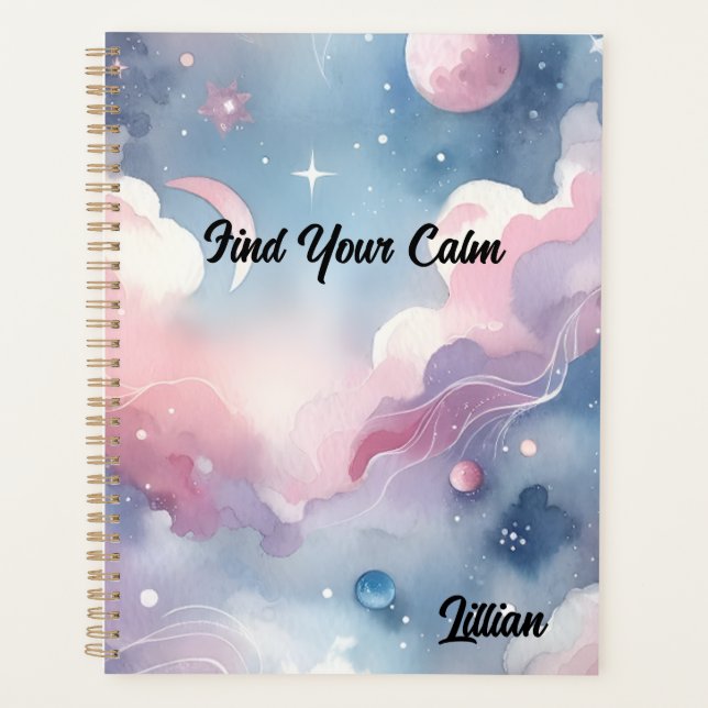 Beautiful Watercolor Celestial Planner (Front)