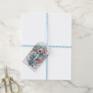 Beautiful Watercolor Christian Cross Easter Gift Tags