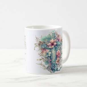 Beautiful Watercolor Christian Easter Cross Coffee Mug