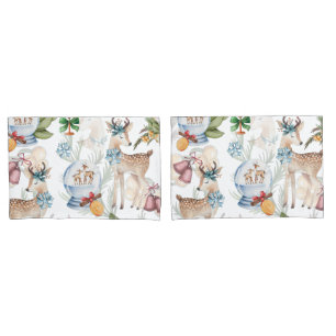 Beautiful Watercolor Christmas Pillowcase