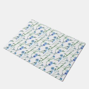 Beautiful watercolor cornflowers doormat