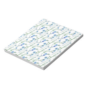 Beautiful watercolor cornflowers notepad