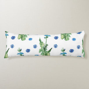 Beautiful watercolor cornflowers pattern body cushion