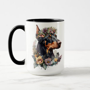 BEAUTIFUL WATERCOLOR DOBERMAN PINSCHER DOG MUG