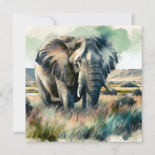 Beautiful Watercolor Elephant Card