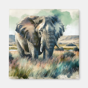 Beautiful Watercolor Elephant Magnet