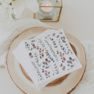 Beautiful Watercolor Eucalyptus Leaves Napkin