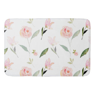 Beautiful Watercolor Floral Bath Mat