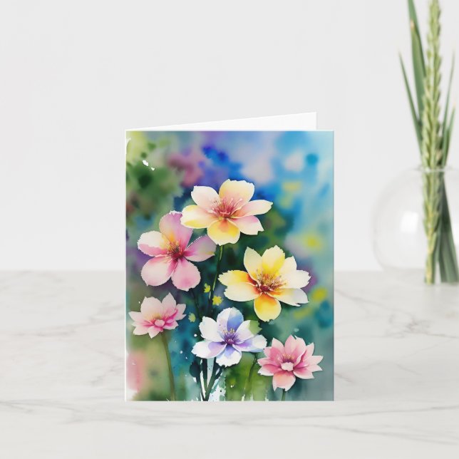 Beautiful Watercolor Floral Blank Notes (Front)
