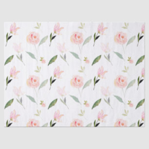Beautiful Watercolor Floral Blush Pink Tissue Paper