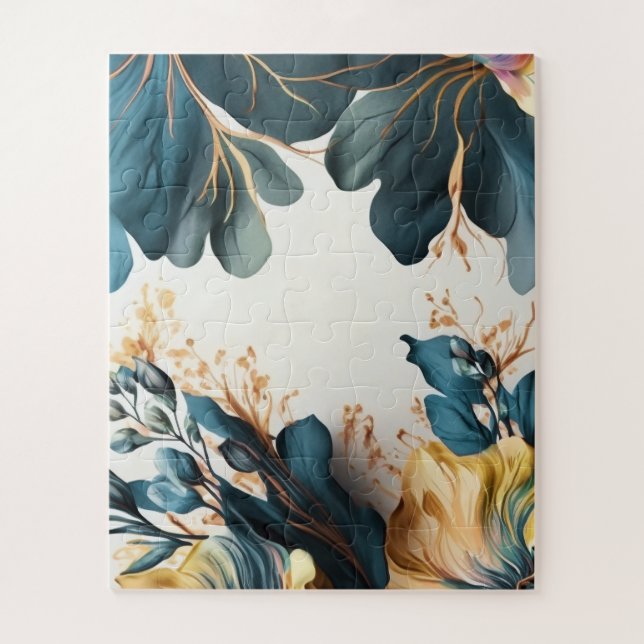 Beautiful watercolor floral jigsaw puzzle (Vertical)