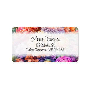 Beautiful Watercolor Floral Label