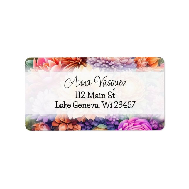 Beautiful Watercolor Floral Label (Front)