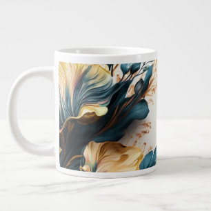 Beautiful watercolor floral large coffee mug