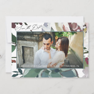 Beautiful Watercolor Floral Photo Save The Date