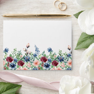 Beautiful Watercolor Floral Return Address Envelope