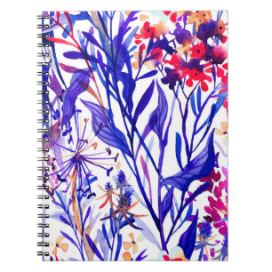 Beautiful watercolor floral seamless pattern notebook
