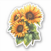 Beautiful Watercolor Floral Sunflower Bouquet