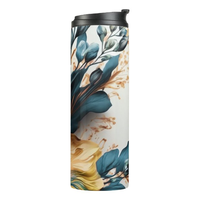 Beautiful watercolor floral thermal tumbler (Rotated Left)