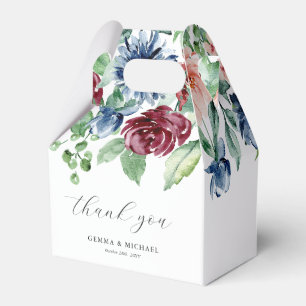 Beautiful Watercolor Floral Wedding Favour Box