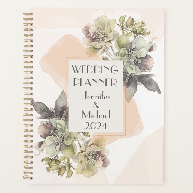 Beautiful watercolor flower bouquet planner (Front)