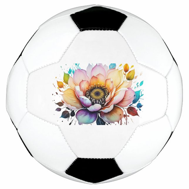 Beautiful Watercolor Flower Football (Front)