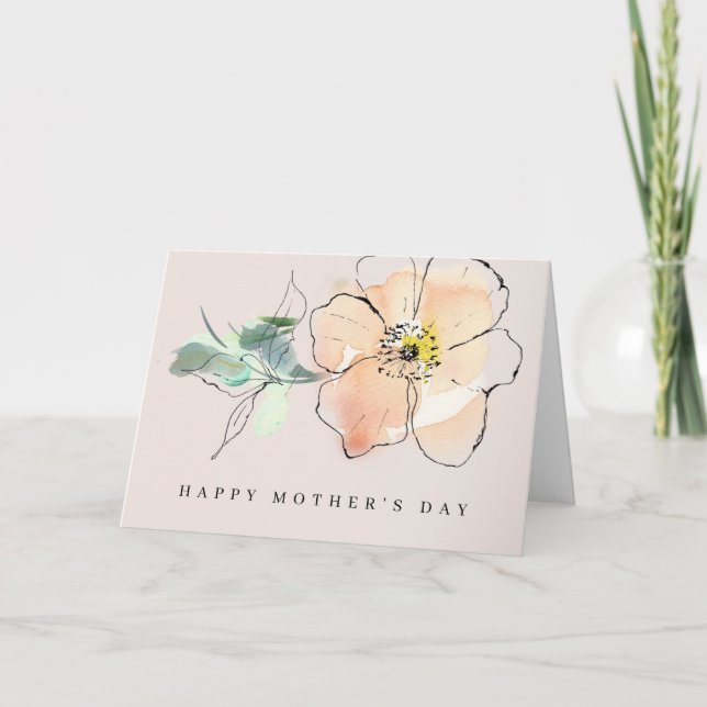 Beautiful Watercolor Flower Happy Mother's Day Card (Front)