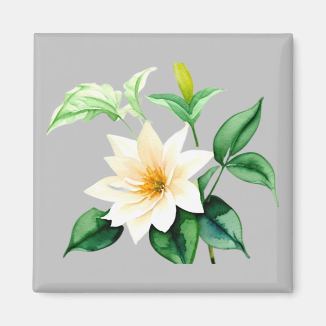 Beautiful watercolor flower  magnet (Front)