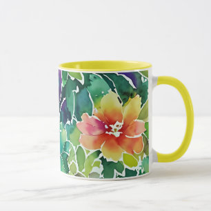 Beautiful Watercolor Flower Pattern Mug