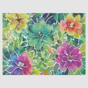 Beautiful Watercolor Flower Pattern Tissue Paper