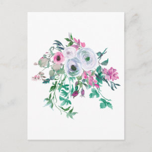 Beautiful Watercolor Flowers Postcard