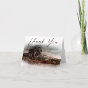 Beautiful Watercolor Forest Trees Thank You Card
