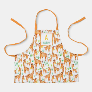Beautiful Watercolor Giraffe Animal Personalised Apron