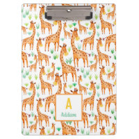 Beautiful Watercolor Giraffe Animal Personalised