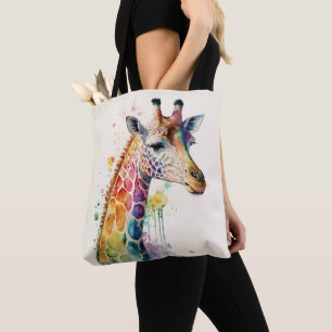 Beautiful Watercolor Giraffe Tote Bag