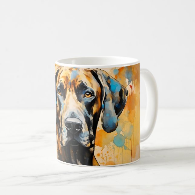 Beautiful Watercolor Great Dane Dog Wrap Coffee Mug (Front Right)