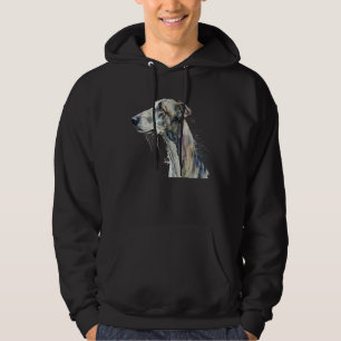 Beautiful Watercolor Greyhound Portrait Hoodie