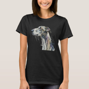 Beautiful Watercolor Greyhound Portrait T-Shirt