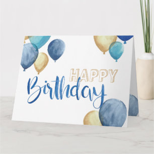 Beautiful watercolor Happy Birthday design Card