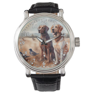Beautiful Watercolor Hunting Dogs Watch