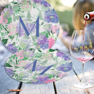 Beautiful Watercolor Hydrangea Mix Paper Plate