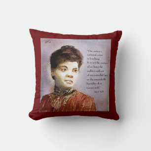 Beautiful Watercolor Ida B Wells & Quote Cushion
