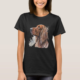 Beautiful Watercolor Irish Setter Portrait T-Shirt