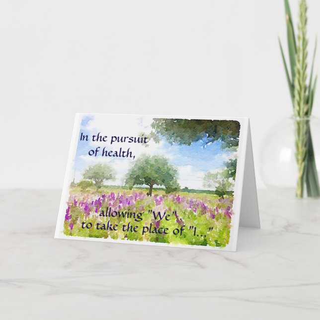 Beautiful Watercolor Massage Acupuncture Client Thank You Card (Front)