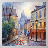Beautiful Watercolor of Paris Travel